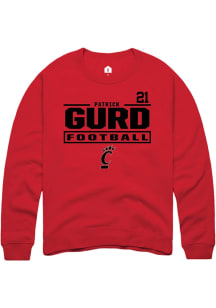 Patrick Gurd  Rally Cincinnati Bearcats Mens Red Football NIL Stacked Box Long Sleeve Crew Sweatsh..
