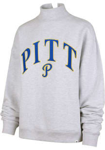47 Pitt Panthers Womens Ash Vantage Mock Crew Sweatshirt