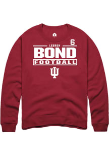 LeBron Bond Indiana Hoosiers Mens Crimson Football NIL Stacked Box Player Crew