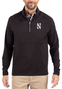 Cutter and Buck Northwestern Wildcats Mens Purple Adapt Eco Hybrid Long Sleeve Qtr Zip Pullover