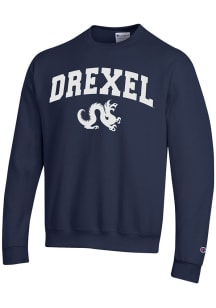 Champion Drexel Dragons Mens Navy Blue University Seal Long Sleeve Crew Sweatshirt