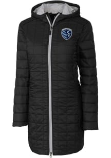 Cutter and Buck Sporting Kansas City Womens Black Rainier PrimaLoft Long Filled Jacket