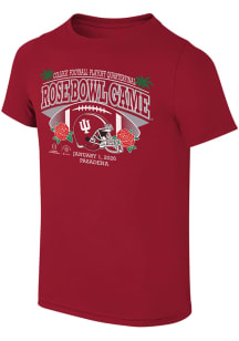 Indiana Hoosiers Youth Crimson 2025 Rose Bowl Game Short Sleeve T-Shirt