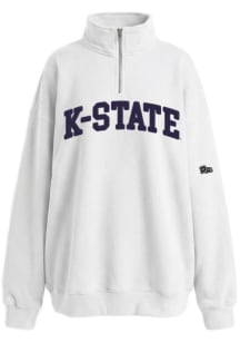 Hype and Vice K-State Wildcats Womens White Oversized Qtr Zip