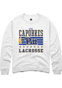 Anna Capobres Pitt Panthers Mens White NIL Striped Player Crew