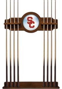 USC Trojans Solid Wood Cue Rack Pool Table