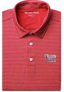 Mizzen+Main Oklahoma Sooners Mens Crimson Versa Stripe Short Sleeve Fashion Polo