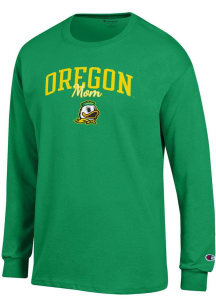 Champion Oregon Ducks Green Mom Script Jersey Long Sleeve T Shirt