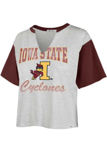 47 Iowa State Cyclones Womens Ash Dolly Short Sleeve T-Shirt