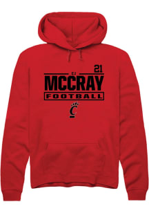 CJ McCray Cincinnati Bearcats Mens Red Football NIL Stacked Box Player Hood