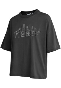 Pittsburgh Womens Black Pittsburgh Foil Skyline Short Sleeve T-Shirt