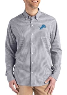 Cutter and Buck Detroit Lions Mens Black Skyline Long Sleeve Dress Shirt