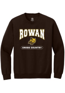 Summit Sportswear Rowan University Mens Brown Cross Country Long Sleeve Crew Sweatshirt