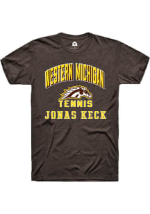 Jonas Keck Western Michigan Broncos Brown NIL Arch Logo Short Sleeve Player T Shirt
