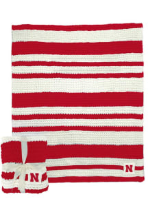 Nebraska Cornhuskers Primary Cable Knit Fleece Blanket - Red