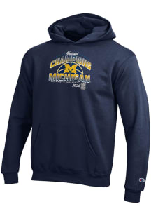 Champion Michigan Wolverines Youth Navy Blue 2026 Men's Basketball National Champions Long Sleeve..