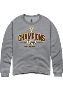 Summit Sportswear Western Michigan Broncos Mens Graphite MAC 2025 Football Champions Long Sleeve C..