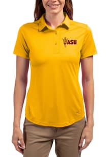 Cutter and Buck Arizona State Sun Devils Womens Gold Prospect Short Sleeve Polo Shirt