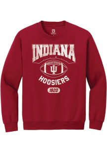 Summit Sportswear Indiana Hoosiers Mens Crimson Sport Drop Football Long Sleeve Crew Sweatshirt