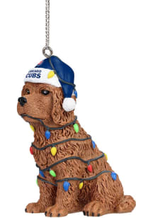 Chicago Cubs Dog With Lights Ornament - Blue