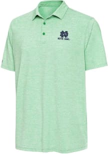Antigua Notre Dame Fighting Irish Mens Kelly Green Distressed Stripe Short Sleeve Polo