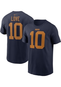 Jordan Love Green Bay Packers Navy Blue Alt Short Sleeve Player T Shirt