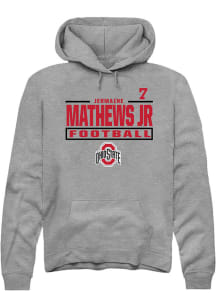 Jermaine Mathews Jr Ohio State Buckeyes Mens Graphite Football NIL Stacked Box Player Hood