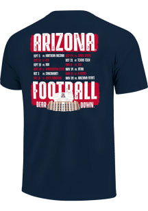 Arizona Wildcats Navy Blue 2026 Football Schedule Short Sleeve T Shirt