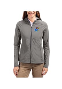 Cutter and Buck Kansas Jayhawks Womens Graphite Adapt Eco Light Weight Jacket