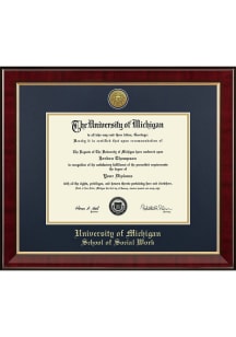 Michigan Wolverines Medallion Murano School of Social Work Diploma Frame - Navy Blue