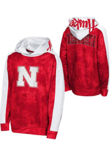 Nebraska Cornhuskers Youth Red Offensive Tackle Long Sleeve Hoodie
