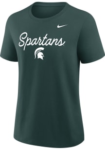Nike Michigan State Spartans Womens Green Mantra Primetime Short Sleeve T-Shirt