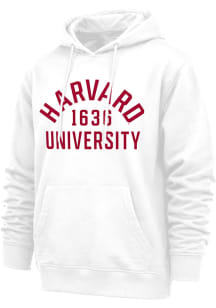 Harvard Crimson Mens Ivory Arched Team Name Long Sleeve Hoodie