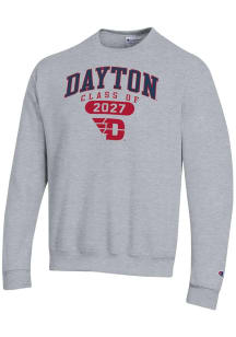 Champion Dayton Flyers Mens Grey Class of 2027 Powerblend Long Sleeve Crew Sweatshirt