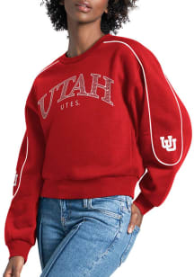 Utah Utes Womens Red Strategy Crew Sweatshirt