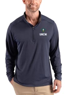Cutter and Buck UNCW Seahawks Mens Navy Blue Forge Eco Long Sleeve Qtr Zip Pullover