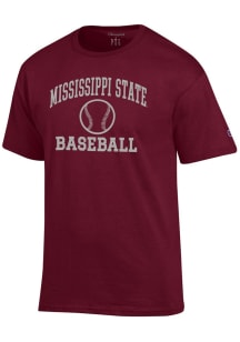 Champion Mississippi State Bulldogs Maroon Baseball Jersey Short Sleeve T Shirt