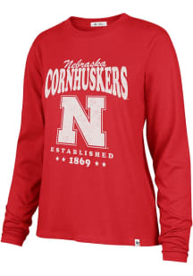 47 Nebraska Cornhuskers Womens Cardinal Wordmark LS Tee