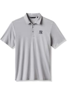 Travis Mathew New York Yankees Mens Grey Playoff Pitch Short Sleeve Fashion Polo