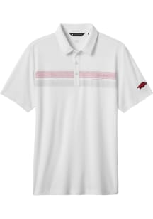 Travis Mathew Arkansas Razorbacks Mens White Top Recruit Short Sleeve Fashion Polo