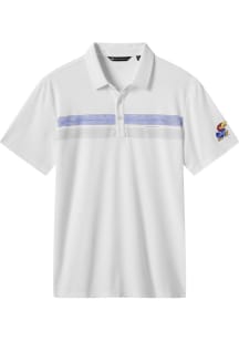Travis Mathew Kansas Jayhawks Mens White Top Recruit Short Sleeve Fashion Polo