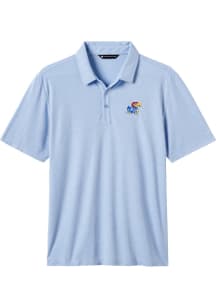 Travis Mathew Kansas Jayhawks Mens Light Blue School Pride Short Sleeve Fashion Polo