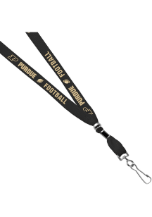 Jardine Purdue Boilermakers 3/8 Football Sublimated w/Swivel Hook Lanyard - Black