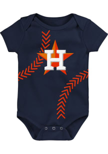 Houston Astros Baby Navy Blue Running Home Short Sleeve One Piece