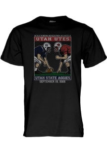 Blue 84 Utah Utes Black Football Battle of the Brothers vs Utah State Aggies Short Sleeve T Shirt