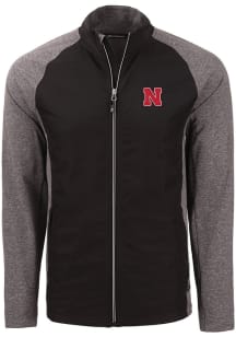 Cutter and Buck Nebraska Cornhuskers Mens Black Adapt Eco Big and Tall Light Weight Jacket