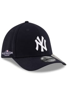 New Era New York Yankees Mens Navy Blue 2026 Postseason Side Patch 39THIRTY Flex Hat