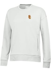 Under Armour USC Trojans Womens White Embroidered Crew Sweatshirt