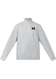 lululemon Michigan Wolverines Mens Grey Soft Jersey Half Zip Long Sleeve Qtr Zip Pullover