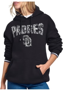 Starter San Diego Padres Womens Black Lace Lock Up Hooded Sweatshirt